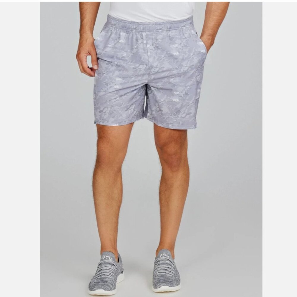 Tasc Performance Recess 7in 2-in-1 Shorts $68 in Light Gray Surface